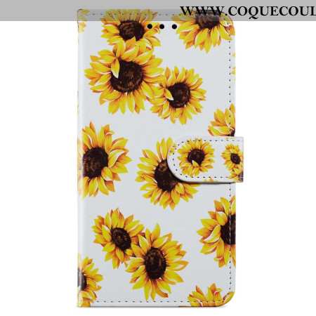 Housse Oppo A98 5G Tournesols à Lanière