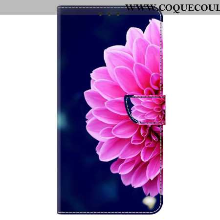 Housse Oppo A98 5G Fleurs Roses sur Fond Bleu