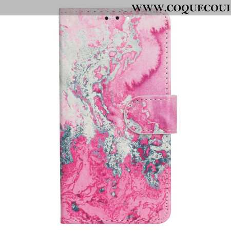 Housse Oppo A98 5G Motif Marbre Rose et Argent