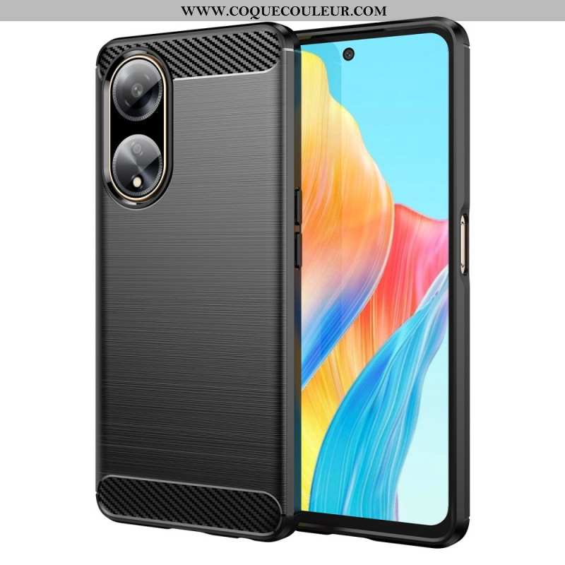 Coque Oppo A98 5G Fibre Carbone Brossée