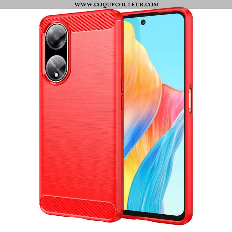 Coque Oppo A98 5G Fibre Carbone Brossée