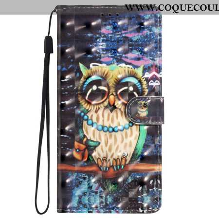 Housse Oppo A98 5G Chouette 3D à Lanière