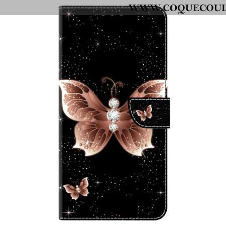 Housse Oppo A98 5G Papillon Diamant Rose