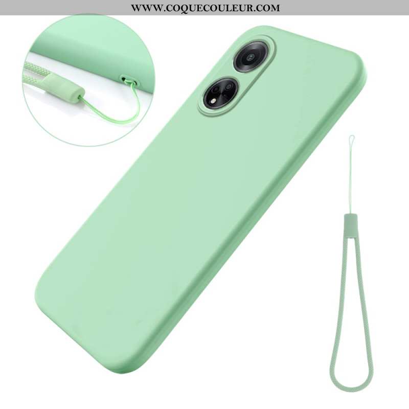 Coque Oppo A98 5G Silicone Liquide à Lanière