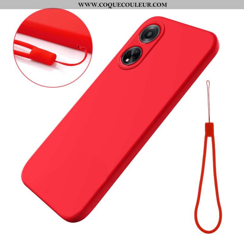 Coque Oppo A98 5G Silicone Liquide à Lanière