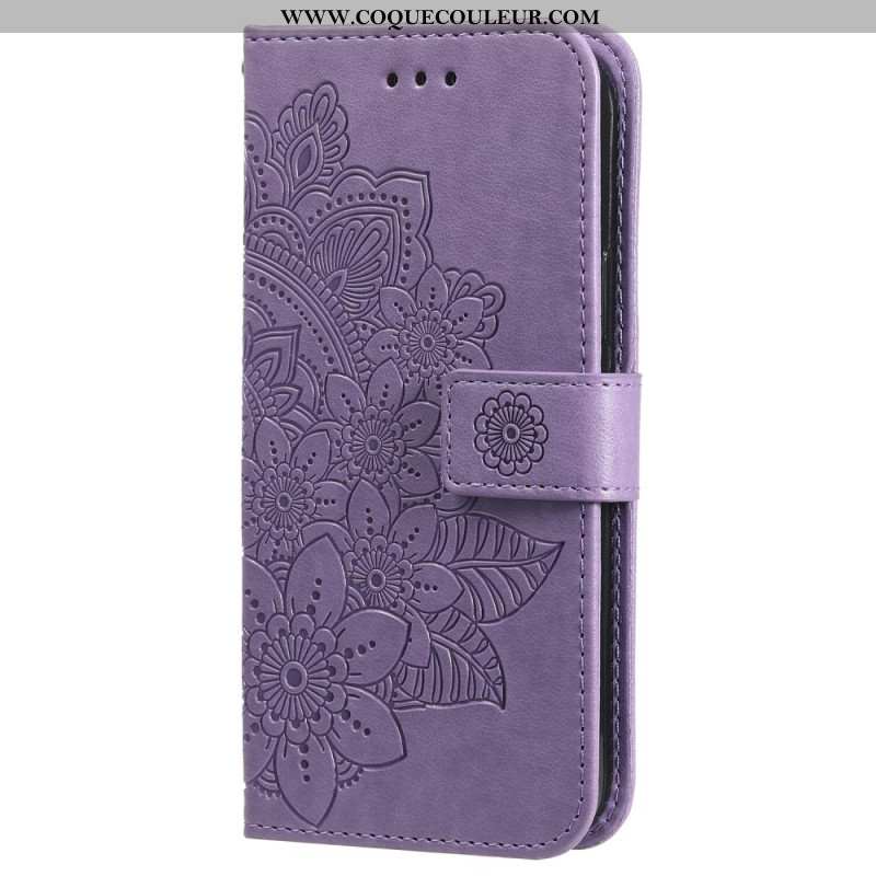 Housse Oppo Reno 11 5G Motif Floral à Lanière