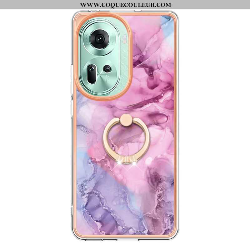 Coque Oppo Reno 11 5G Anneau-Support Marbre