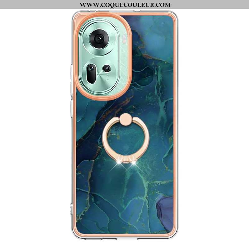 Coque Oppo Reno 11 5G Anneau-Support Marbre