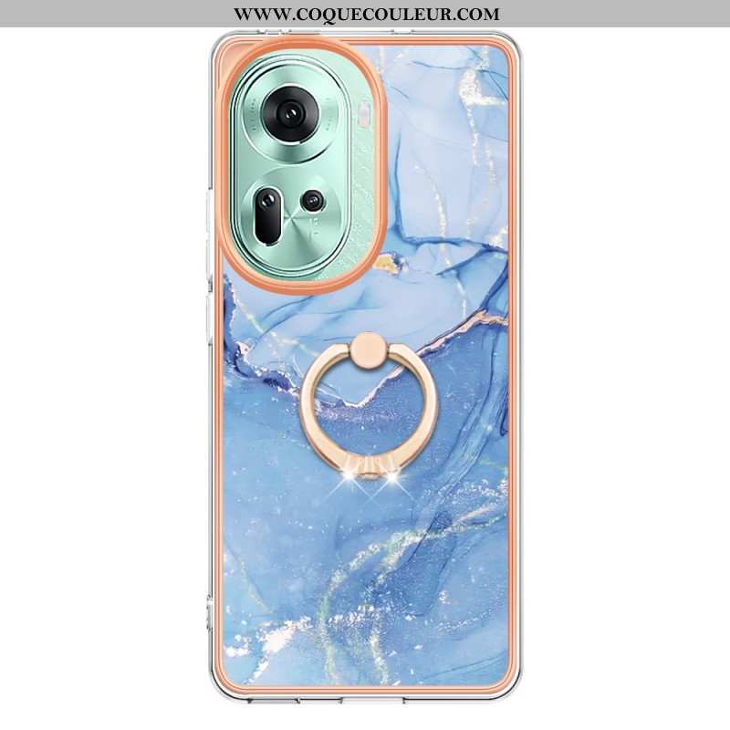 Coque Oppo Reno 11 5G Anneau-Support Marbre