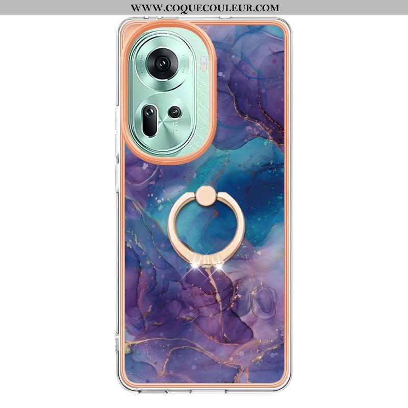 Coque Oppo Reno 11 5G Anneau-Support Marbre