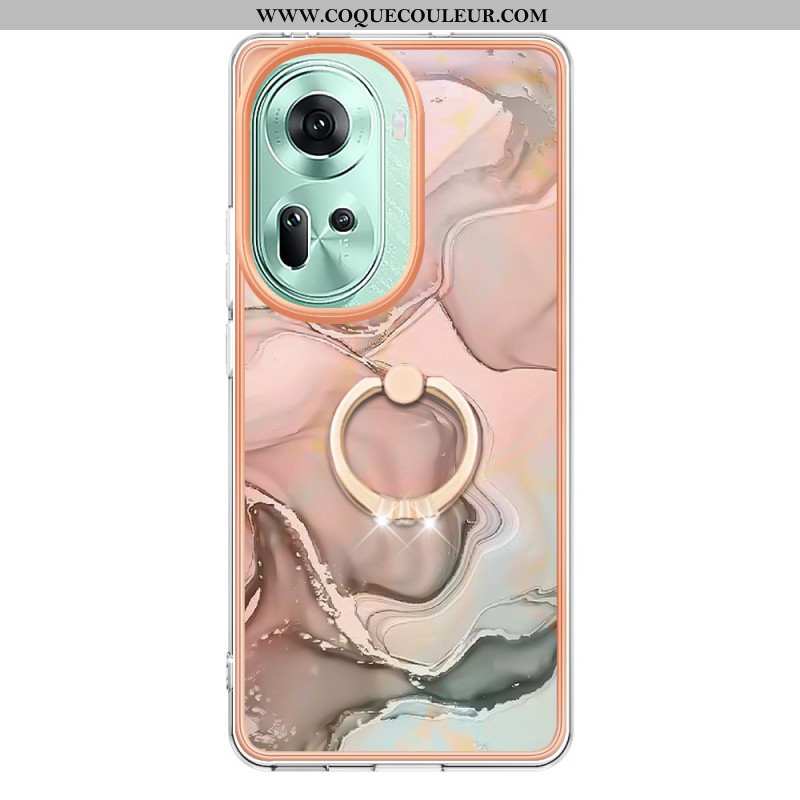 Coque Oppo Reno 11 5G Anneau-Support Marbre