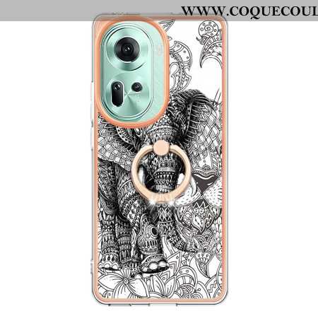 Coque Oppo Reno 11 5G Anneau-Support. Éléphant Totem