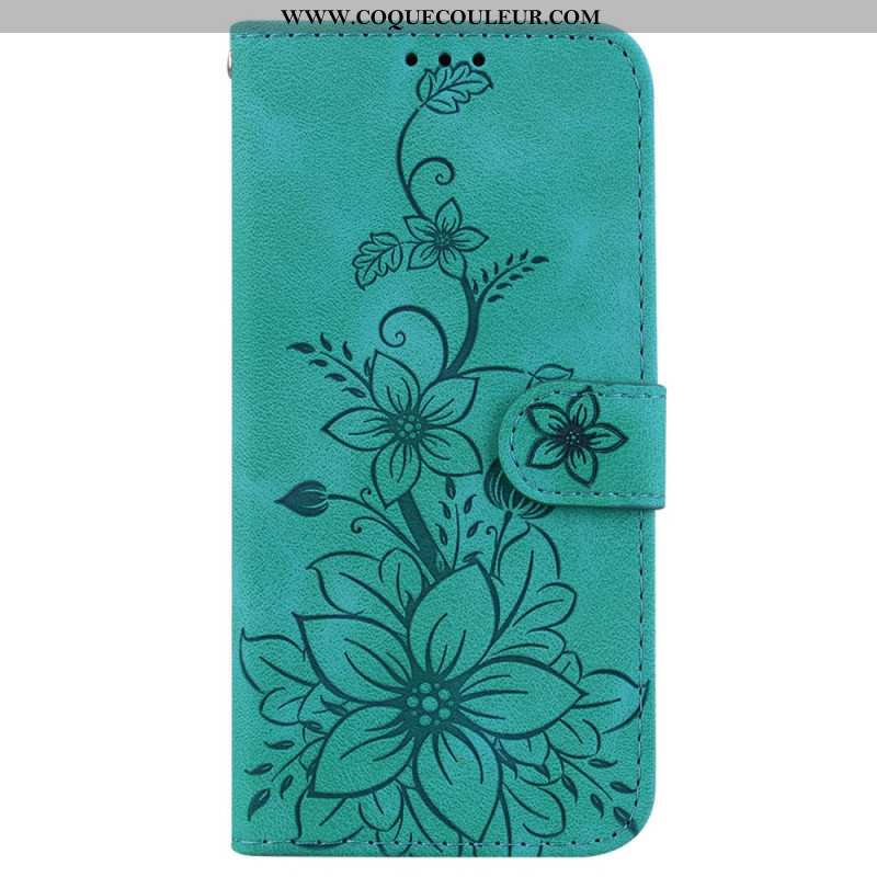 Housse Oppo Reno 11 5G Motif Floral à Lanière