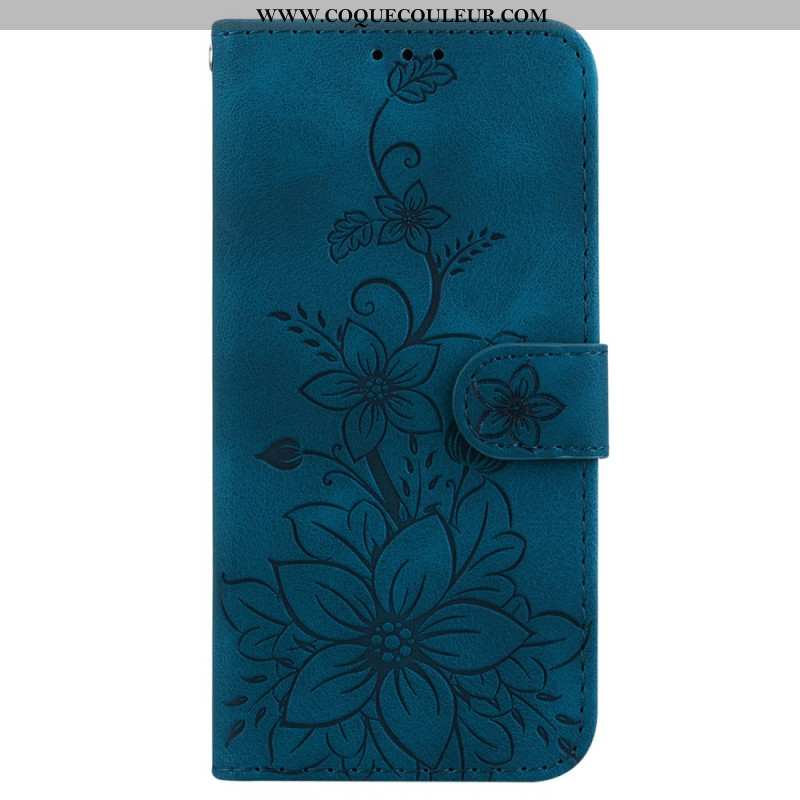 Housse Oppo Reno 11 5G Motif Floral à Lanière