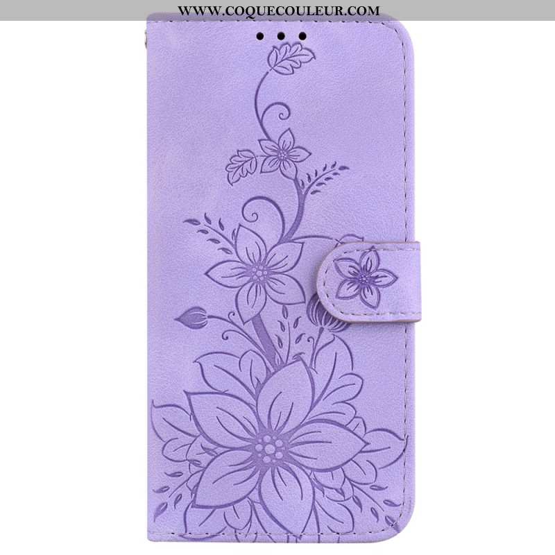 Housse Oppo Reno 11 5G Motif Floral à Lanière