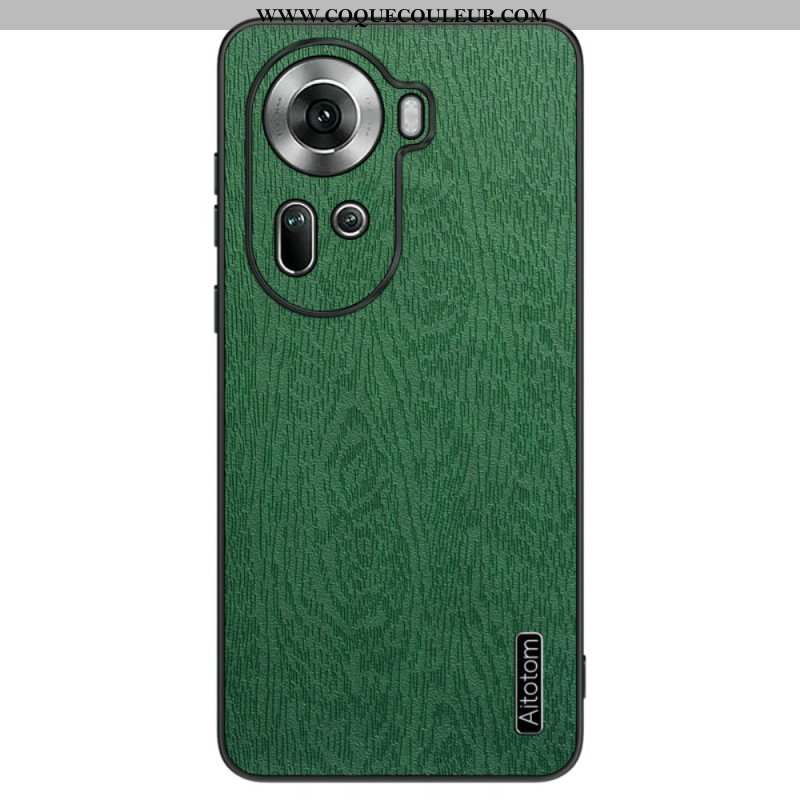 Coque Oppo Reno 11 5G Simili Cuir Effet Bois