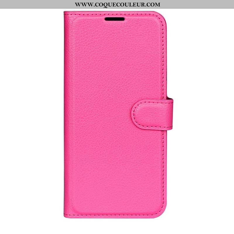 Housse Oppo Reno 11 5G Simili Cuir Litchi Classique