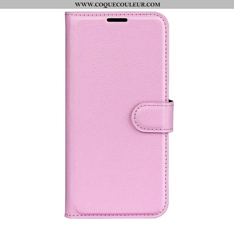 Housse Oppo Reno 11 5G Simili Cuir Litchi Classique