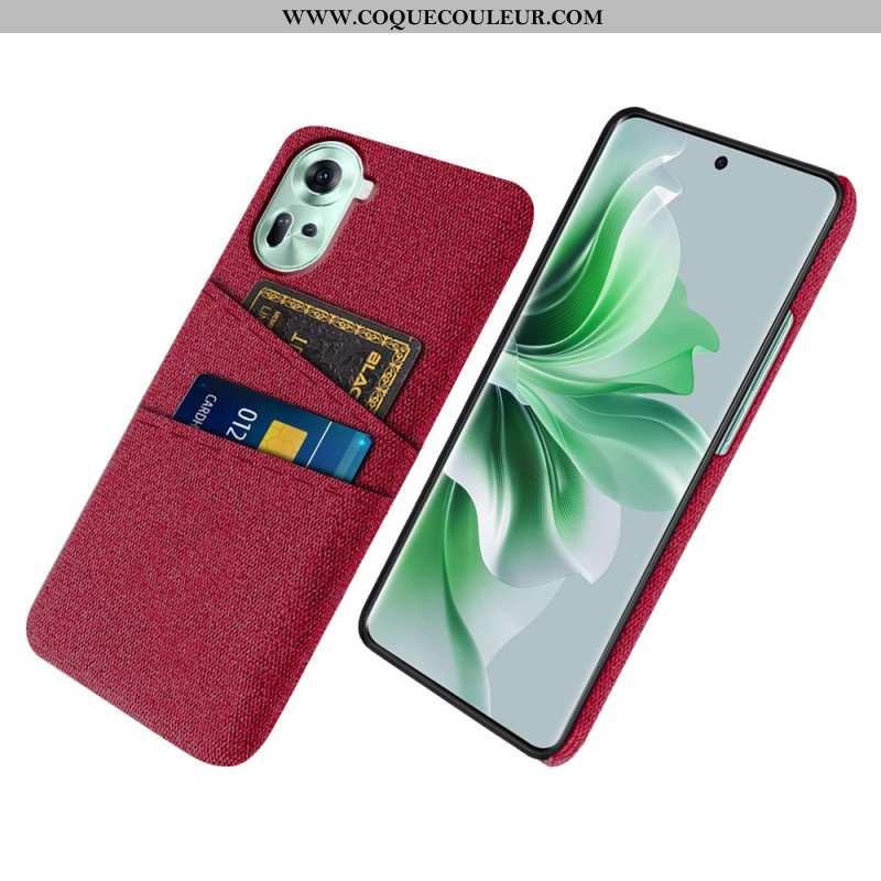 Coque Oppo Reno 11 5G Tissu Porte-Cartes