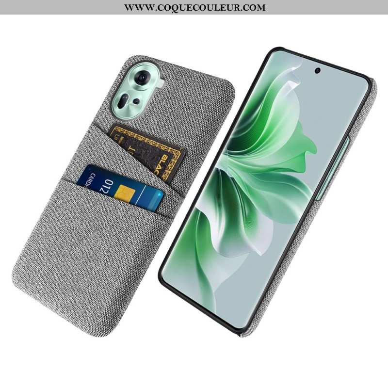 Coque Oppo Reno 11 5G Tissu Porte-Cartes