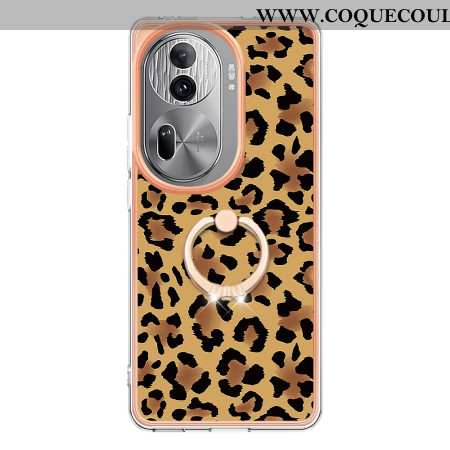 Coque Oppo Reno 11 Pro 5G Anneau-Support Motif Léopard