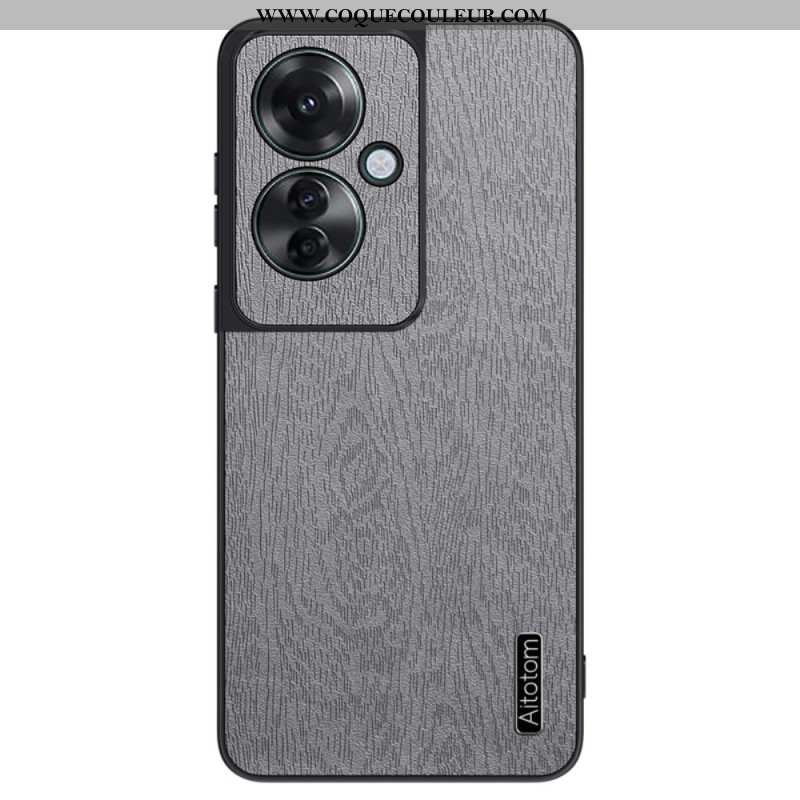 Coque Oppo Reno 11F 5G Simili Cuir Effet Bois