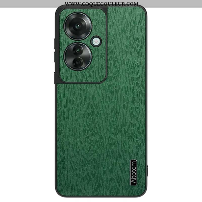 Coque Oppo Reno 11F 5G Simili Cuir Effet Bois