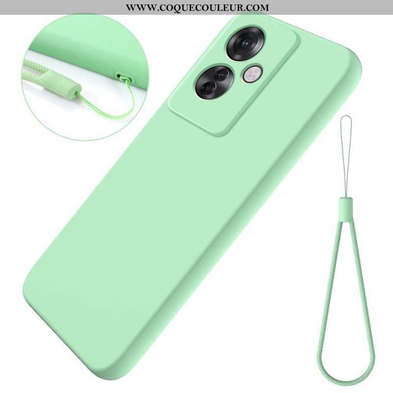 Coque Oppo Reno 11F 5G Silicone Liquide à Lanière