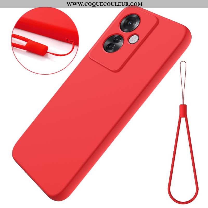 Coque Oppo Reno 11F 5G Silicone Liquide à Lanière