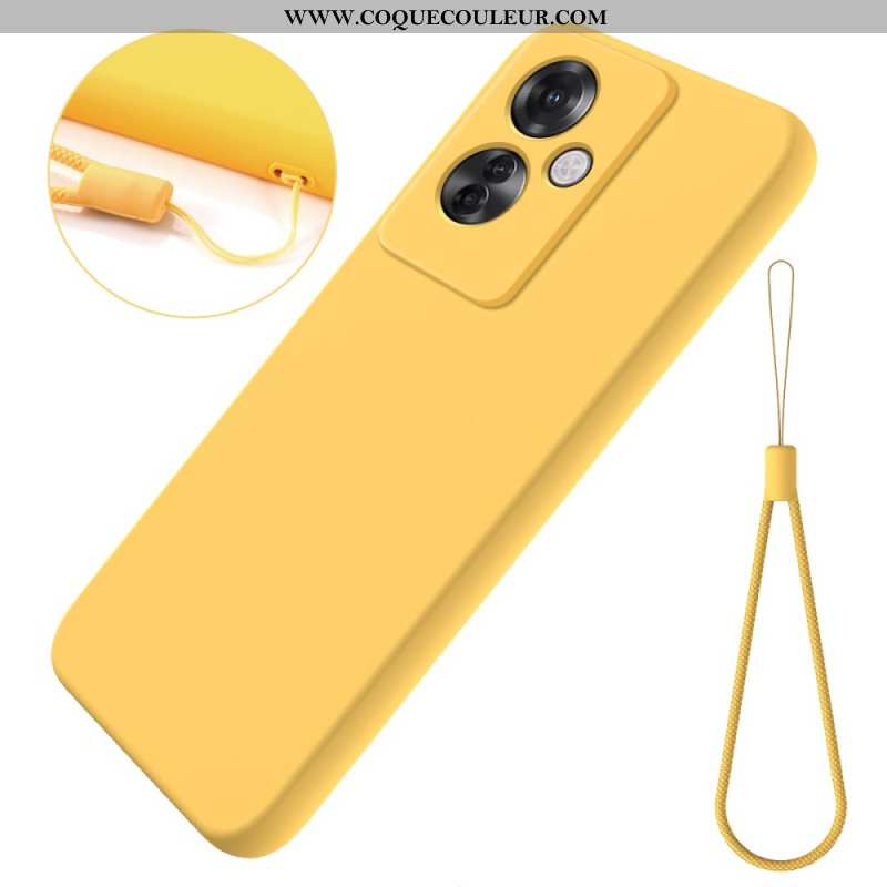 Coque Oppo Reno 11F 5G Silicone Liquide à Lanière