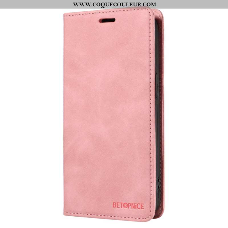 Flip Cover Oppo Reno 12 5G Blocage RFID Effet Daim BETOPNICE