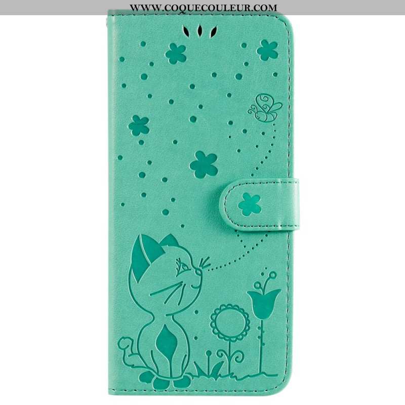 Housse Oppo Reno 12 5G Abeille et Chat