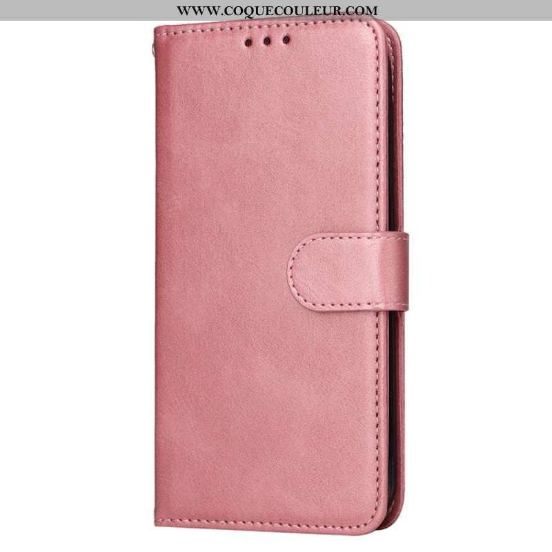 Housse Oppo Reno 12 5G Simili Cuir Uni à Lanière