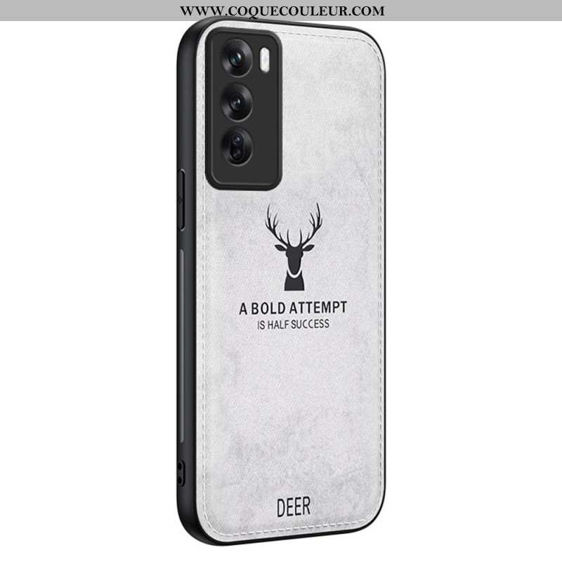 Coque Oppo Reno 12 Texture Tissu Motif Cerf