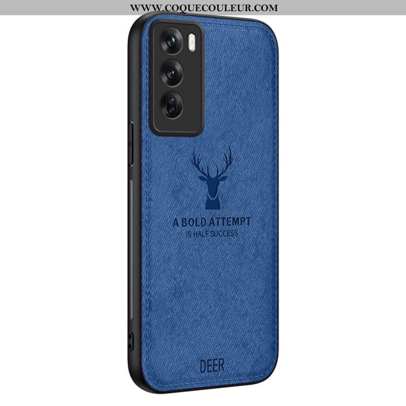 Coque Oppo Reno 12 Texture Tissu Motif Cerf