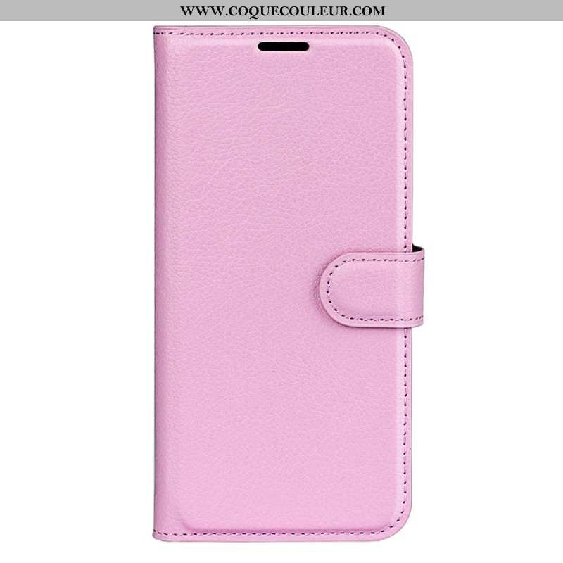 Housse Oppo Reno 12 Pro 5G Simili Cuir Litchi Classique