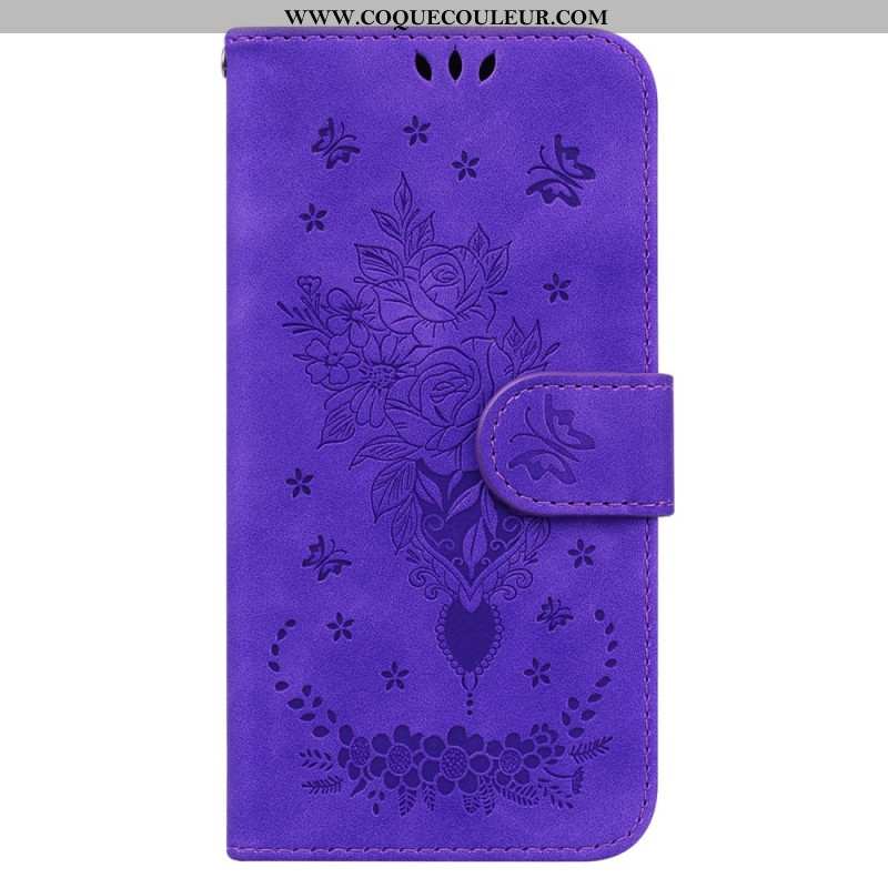 Housse Oppo Reno 12F 5G Motif Papillons et Fleurs