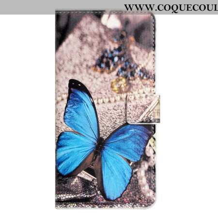 Housse Samsung Galaxy A15 5G Papillon Bleu