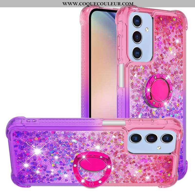 Coque Samsung Galaxy A15 5G Anneau-Support Dégradé Paillettes