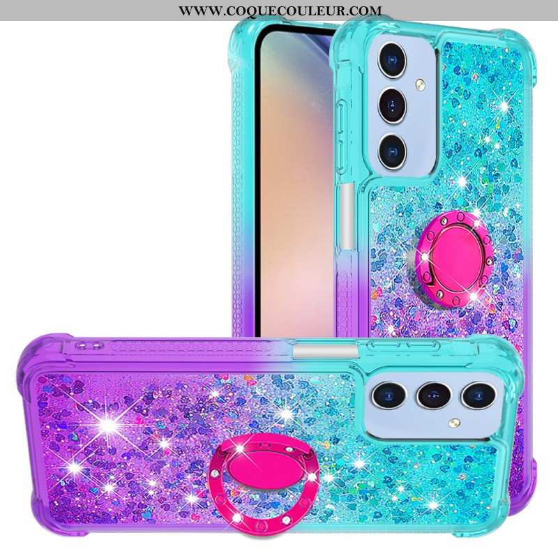 Coque Samsung Galaxy A15 5G Anneau-Support Dégradé Paillettes