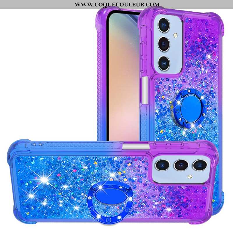 Coque Samsung Galaxy A15 5G Anneau-Support Dégradé Paillettes