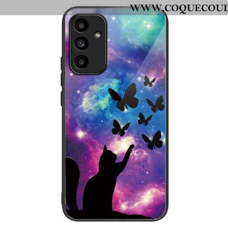 Coque Samsung Galaxy A15 5G / A15 Verre Trempé Chat et Papillons