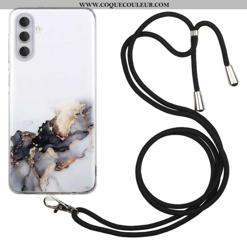 Coque à Cordon Samsung Galaxy A15 5G Marbre Aquarelle