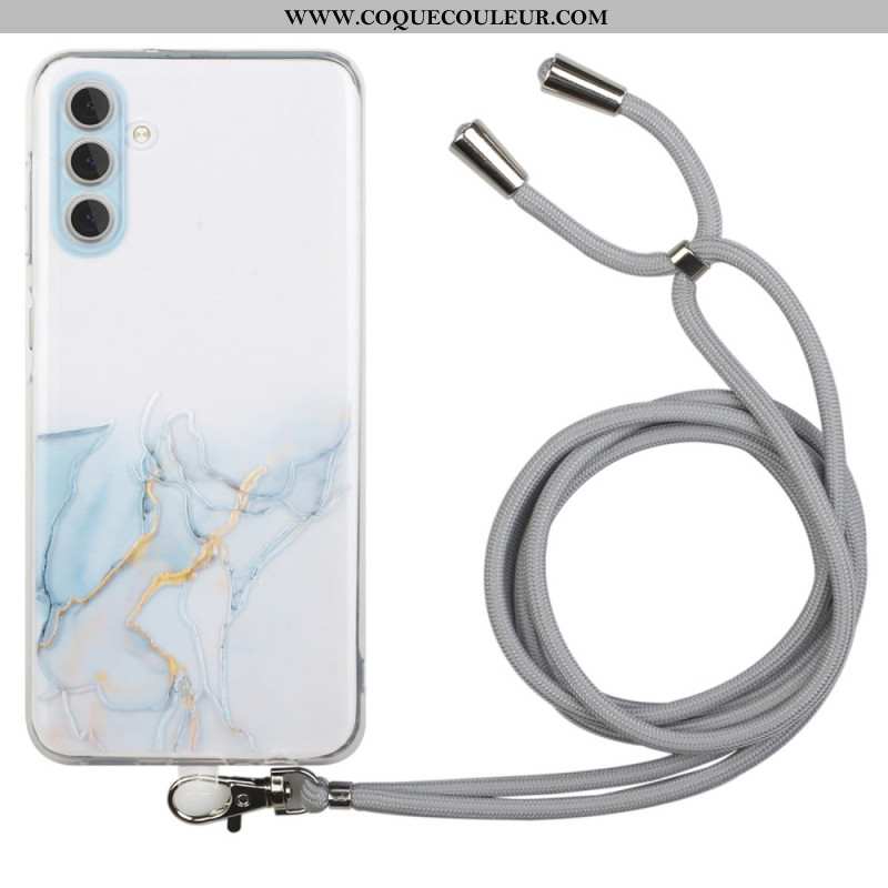 Coque à Cordon Samsung Galaxy A15 5G Marbre Aquarelle