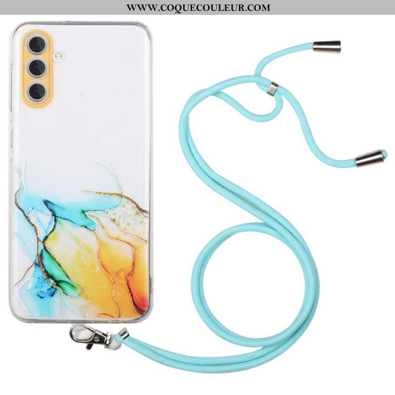 Coque à Cordon Samsung Galaxy A15 5G Marbre Aquarelle