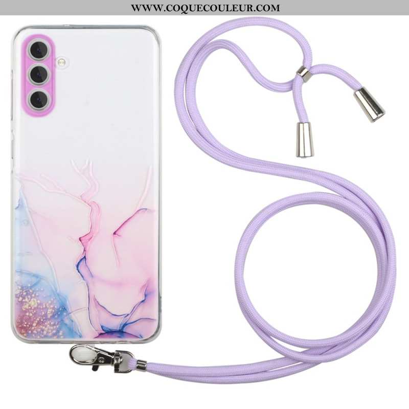 Coque à Cordon Samsung Galaxy A15 5G Marbre Aquarelle