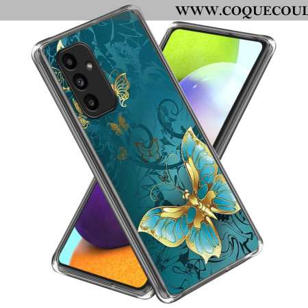 Coque Samsung Galaxy A15 5G / A15 Papillon Vert et Doré