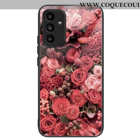 Coque Samsung Galaxy A15 5G / A15 Verre Trempé Fleurs Rouge et Roses