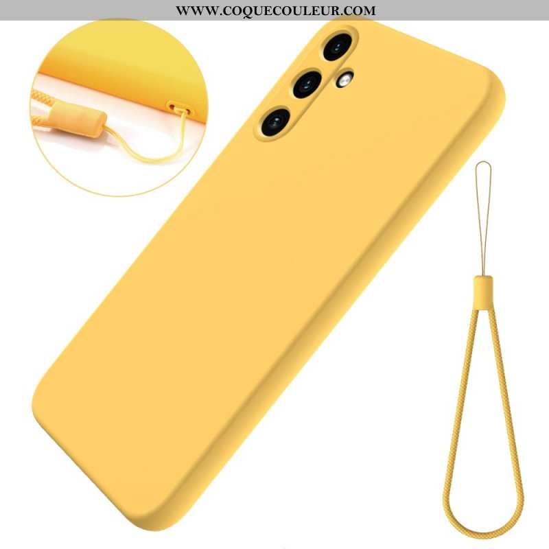 Coque Samsung Galaxy A15 Silicone Liquide à Lanière