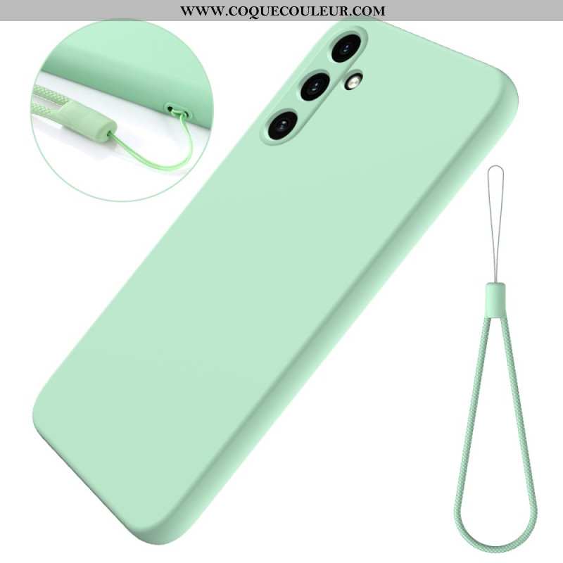 Coque Samsung Galaxy A15 Silicone Liquide à Lanière